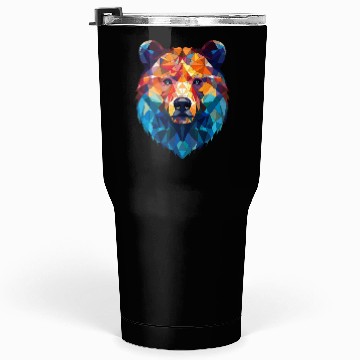 Discover Wild Psychedelic Bear Geometric Vibrant Tumblers 30 Oz