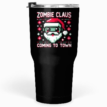 Discover Zombie Claus - Undead Santa with an 8bit Twist Tumblers 30 Oz