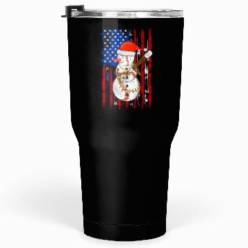 Discover Christmas Snowman Playing Baseball Us Flag Xmas Tumblers 30 Oz
