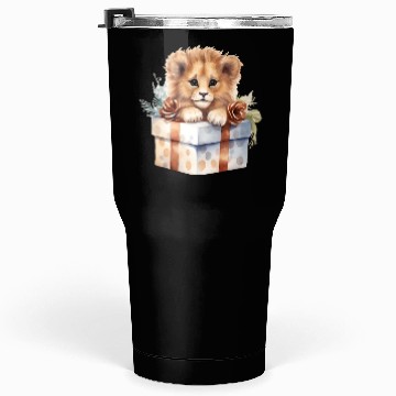 Discover African Lion inside a Christmas gift box Tumblers 30 Oz