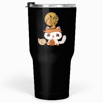 Discover "Kawaii Witch Cat - Trick or Treat" Tumblers 30 Oz
