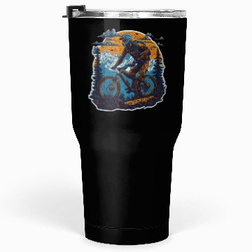 Discover Mountain Cycling poster Tumblers 30 Oz