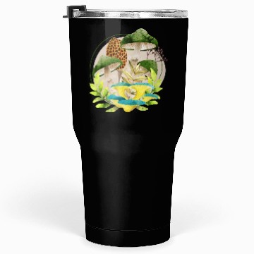 Discover Green and Brown Mushrooms Tumblers 30 Oz