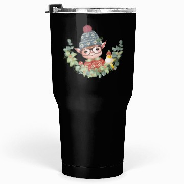 Discover magical sweet Christmas elf with bird Tumblers 30 Oz