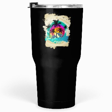 Discover Dolphin Palm Tree Sunset Tumblers 30 Oz