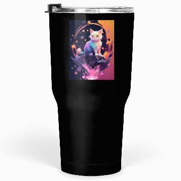 Discover Cute Crystal Fantasy Cat Design Tumblers 30 Oz
