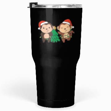 Discover Monkey Christmas Winter Animals Monkeys Tumblers 30 Oz