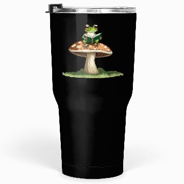 Discover Frog with a Book on Mushroom Tumblers 30 Oz
