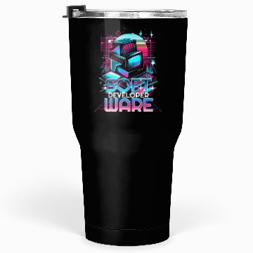 Discover Retro Neon Software Developer Vibes 90s Tumblers 30 Oz