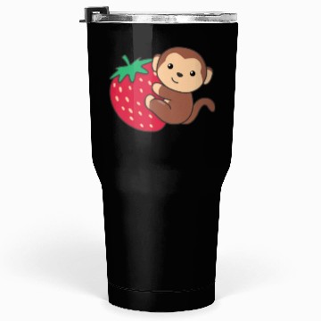Discover Monkey With Strawberry Cute Monkeys With Fruits Tumblers 30 Oz