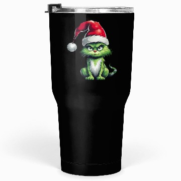 Discover Green Christmas Cat Tumblers 30 Oz