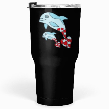 Discover The Endearing Dance of Dolphin Mom and Kid Tumblers 30 Oz
