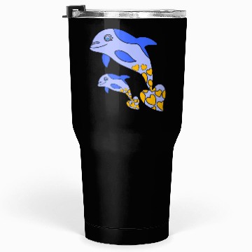 Discover The Endearing Dance of Dolphin Mom and Kid Tumblers 30 Oz
