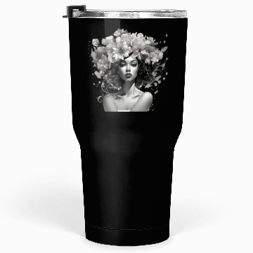 Discover Woman with flowers on her head Tumblers 30 Oz