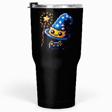 Discover Gamer Wizard 8-Bit Hat with Controller Wand Tumblers 30 Oz