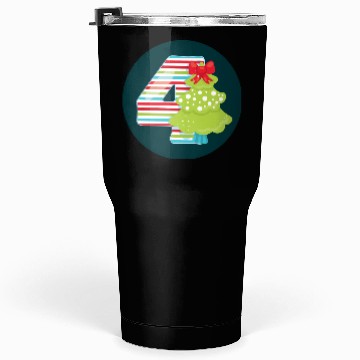 Discover 4th Christmas Tree Present - Number Four Tumblers 30 Oz