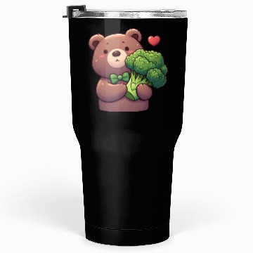 Discover Bear in love hugs huge broccoli Tumblers 30 Oz