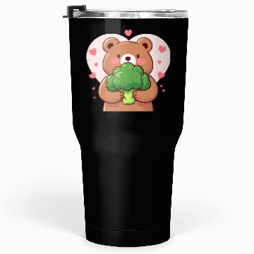 Discover Bear in love hugs huge broccoli Tumblers 30 Oz