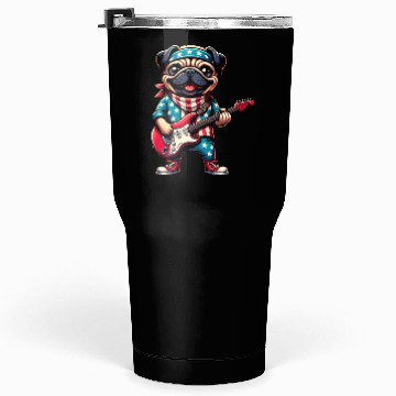 Discover Pug Guitarist Tumblers 30 Oz