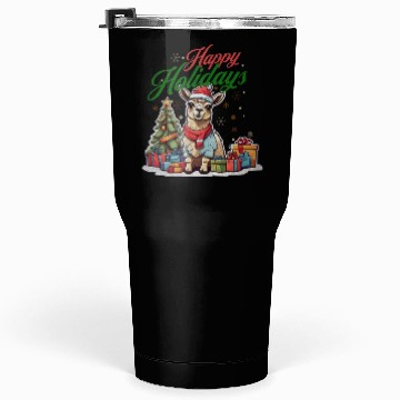Discover Happy Holidays cute llama Tumblers 30 Oz