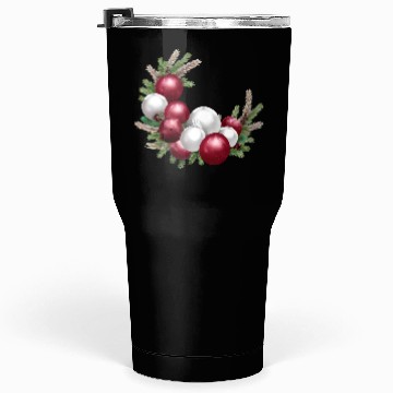 Discover Cranberry and White Christmas Greenery Decor Tumblers 30 Oz