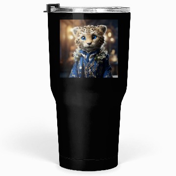 Discover Cute Cheetah Cub Blue Eyes Tuxedo Cat Tumblers 30 Oz