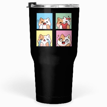 Discover four cute cat reaction Tumblers 30 Oz