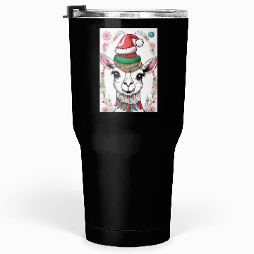 Discover Funny cute llama Christmas lama Tumblers 30 Oz