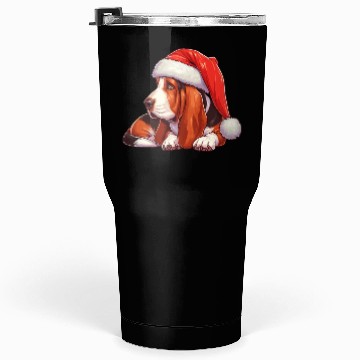 Discover Cute Basset Hound Santa Claus Tumblers 30 Oz