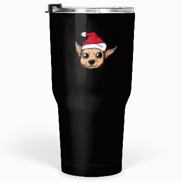 Discover Festive Chihuahua with Santa Hat Tumblers 30 Oz