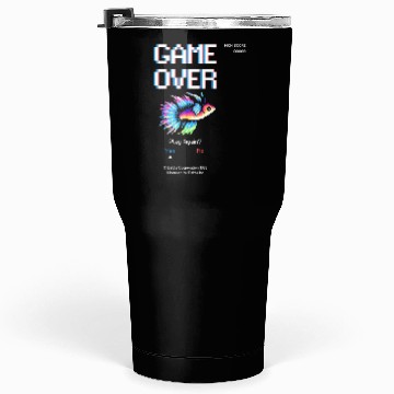 Discover 8 bit Arcade Retro Game Over Betta Fish Tumblers 30 Oz