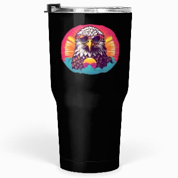 Discover Retro Neon eagle - Retro sunset Tumblers 30 Oz