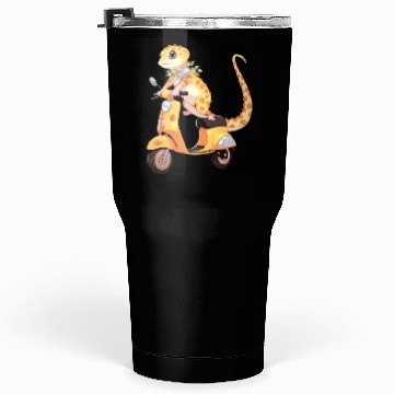 Discover Leopard Gecko on Scooter Funny Lizard Biker Moped Tumblers 30 Oz