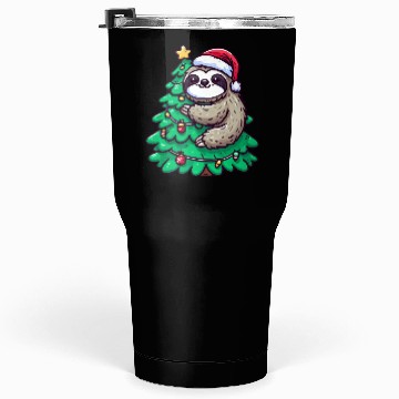 Discover Christmas Sloth - Relaxing on the Christmas Tree Tumblers 30 Oz