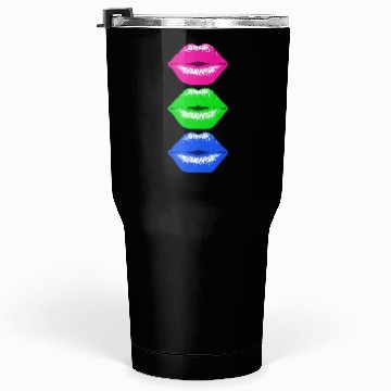 Discover 3 Kissing Lips Neon Colors Tumblers 30 Oz