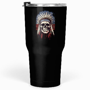 Discover Skull Indian Chief Native American USA Tumblers 30 Oz