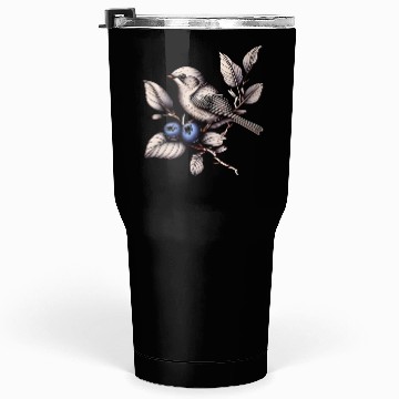 Discover Bird on a Blueberry Branch Tumblers 30 Oz