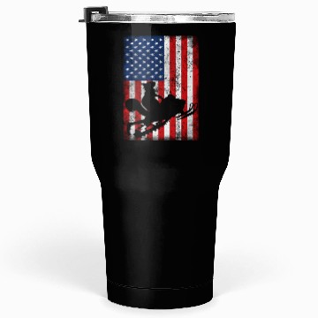 Discover Cute Squirrel Snowmobile USA Flag Snowmobiling Tumblers 30 Oz