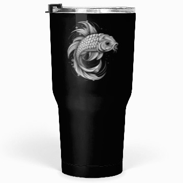 Discover Black and White Fish Tumblers 30 Oz