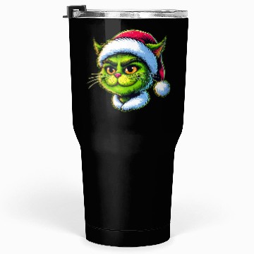 Discover Cute Cat as Santa on Christmas Tumblers 30 Oz
