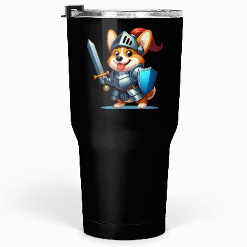 Discover Corgi in knight armor Tumblers 30 Oz
