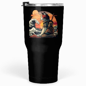 Discover Samurai Cat vs The Great Wave Tumblers 30 Oz