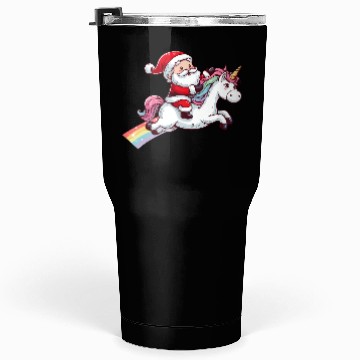 Discover Santa Riding Unicorn Tumblers 30 Oz