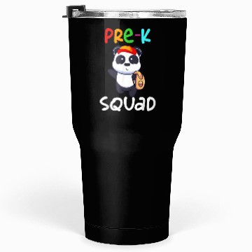 Discover Pre-K Preschool Squad Teacher Student Panda Back T Tumblers 30 Oz