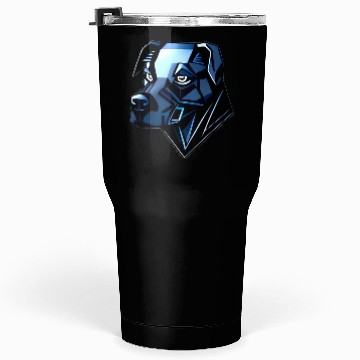 Discover Dog Doberman Pinscher - Blue Polygons Tumblers 30 Oz