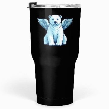 Discover Bear Polar Bear Angel Wings Tumblers 30 Oz