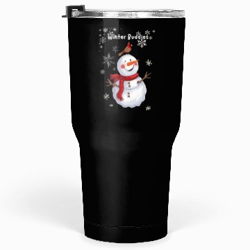 Discover Winter Buddies snowman and bird Tumblers 30 Oz