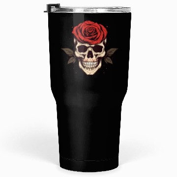 Discover Skull aesthetics grunge rose goth skeleton Tumblers 30 Oz