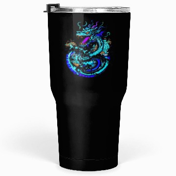 Discover a dragon riding a wave Tumblers 30 Oz