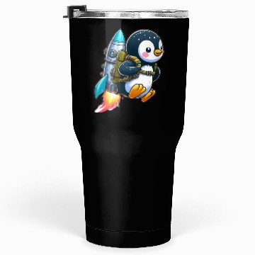 Discover Penguin with jetpack Tumblers 30 Oz